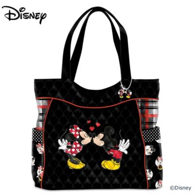 Disney Mickey Mouse And Minnie Mouse Love Story Womens Quilted Tote Bag