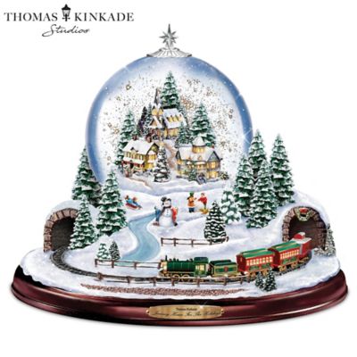 Thomas Kinkade Journey Home For The Holidays Illuminated Snowglobe