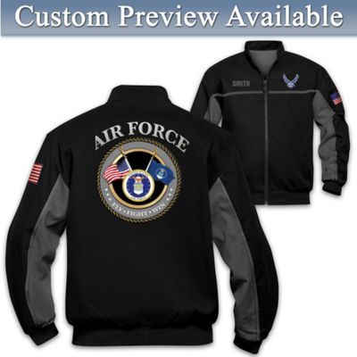 usmc jacket marine corps personalized embroidered jackets force air bradford exchange mens marines fleece gifts bradfordexchange salute twill bomber