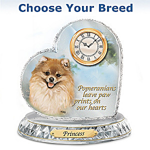 Favorite Dog Breeds Crystal Heart Personalized Decorative Clock
